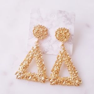 Textured Triangle Drop Earrings